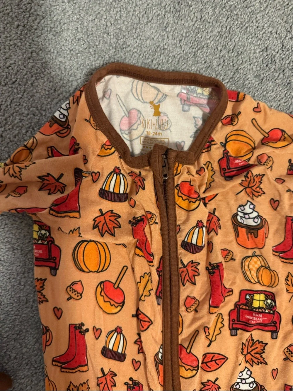 Set of 4 Fall Little Sleepies & Kiki & Lulu Bamboo Zip Pajamas - 18-24 M